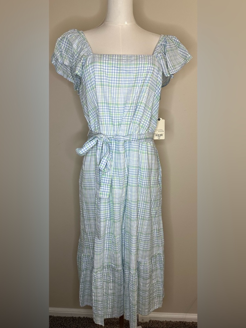 St John’s Bay Dress Cool Plaid Dress Large